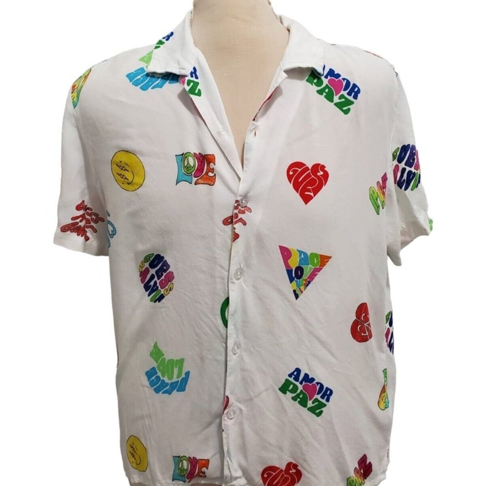 J Balvin x Guess  love Camp Shirt Size Small unisex